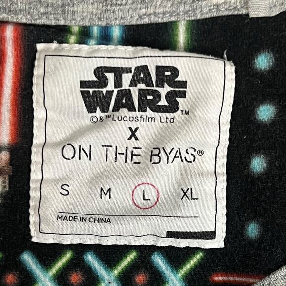 Star Wars x On The Byas Men’s T-Shirt - Size Large - Gray with Neon Lightsaber - Picture 3 of 8